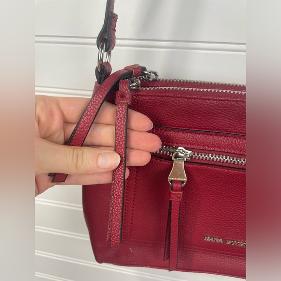 Dana Buchman Red Faux Leather Crossbody Bag with Adjustable Straps EUC - Picture 10 of 12